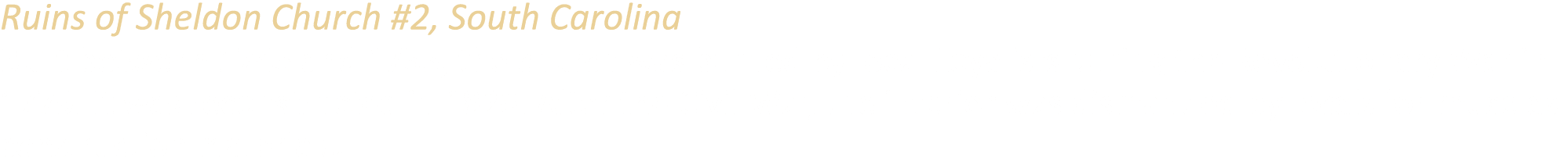Ruins of Sheldon Church #2, South Carolina Built between 1745 and 1755, the church was burned by local Loyalists duri...