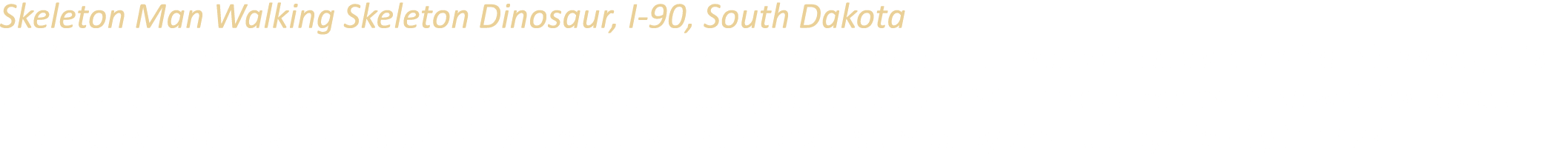 Skeleton Man Walking Skeleton Dinosaur, I 90, South Dakota Designed and constructed around 2002 from scrap metal by C...